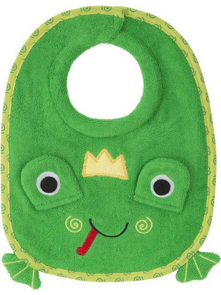 Zoocchini Flippy The Frog Σαλιάρα από 100% Βαμβάκι με Αυτοκόλλητο Πράσινη