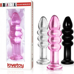 Lovetoy 5.5" Glass Romance Πρωκτική Σφήνα 14cm Μαύρη