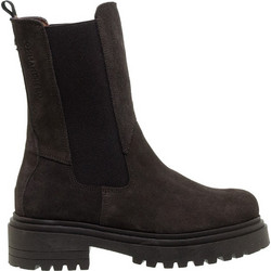 Commanchero Γυναικεία Μποτάκια Chelsea Suede Σοκολατί με Χοντρό Χαμηλό Τακούνι 51360-422