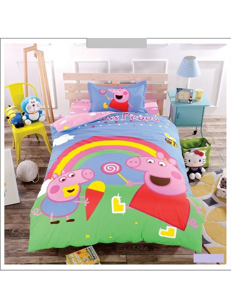 Mc Decor Σετ Παιδικό Κουβερλί Μονό Βαμβακερό με Μαξιλαροθήκη 160x240 Peppa Pig Πολύχρωμο