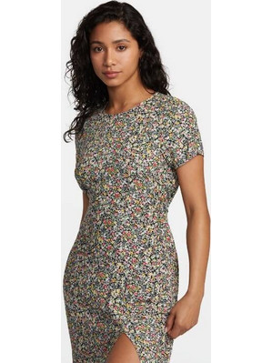 RVCA Midi Καλοκαιρινό Καθημερινό Φόρεμα Floral Μεταξωτό Πολύχρωμο AVJWD00261-GJS0