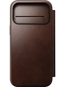 Nomad Modern Leather Folio Rustic Brown Horween (iPhone 17 Pro Max)