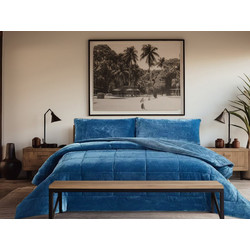 Γαρύφαλλο Κουβερτοπάπλωμα Μονό Microfiber 160x220 Square Μπλε