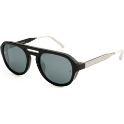 Oliver 5589SU 70096G Ανδρικά Γυαλιά Ηλίου Aviator Κοκάλινα Ασημί Μαύρο με Μαύρο Φακό