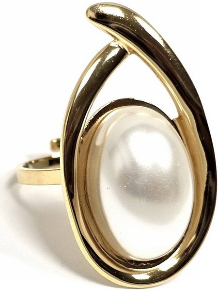 Karma Γυναικείο Δαχτυλίδι από Ατσάλι Xρυσό με Πέρλα 2612-136X