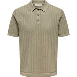 Only & Sons Ανδρική Μπλούζα Polo Κοντομάνικη Χακί 22032760
