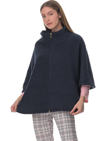 PNN Nightwear Γυναικεία Ρόμπα Χειμωνιάτικη Fleece Μαύρη 1252-0050