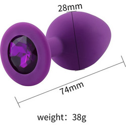 Kinksters Silicone Small Πρωκτική Σφήνα Diamond Plug 7.4cm Μωβ