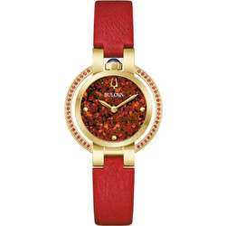 Bulova Rubaiyat Γυναικείο Ρολόι με Κόκκινο Δερμάτινο Λουράκι 97R105