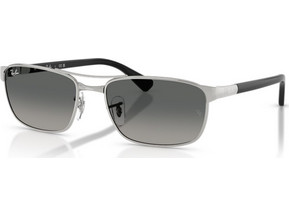 Ray-Ban RB3778 004/3R Ανδρικά Γυαλιά Ηλίου Τετράγωνα Μεταλλικά Ασημί με Μαύρο Φακό