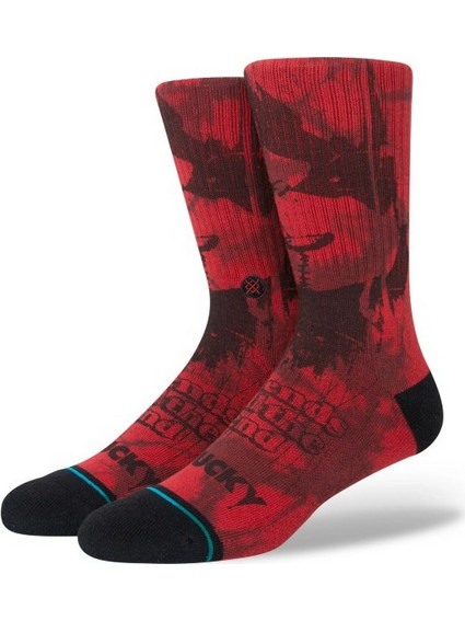 Stance Wanna Play Ανδρικές Κάλτσες Ψηλές με Σχέδια Κόκκινες A555C22WAN-BLK