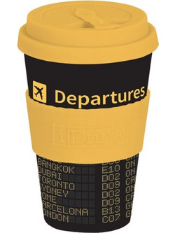 iDrink Ποτήρι Πλαστικό Departures Μαύρο Κίτρινο 435ml 139005026