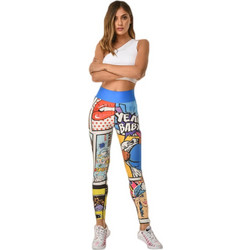 Superstacy Pop Art Superman Γυναικείο Κολάν Μακρύ Ψηλόμεσο Πολύχρωμο SS2539