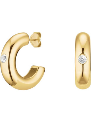 Rosefield Solitaire Γυναικεία Σκουλαρίκια Κρίκοι από Ατσάλι Επιχρυσωμένα με Ζιργκόν JEBCG-J1200