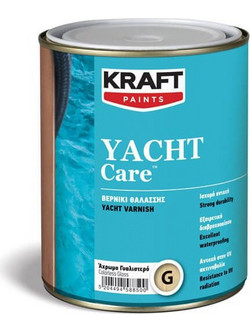 Kraft Paints Yacht Care Βερνίκι Επιφάνειας Μετάλλου Ξύλου Διαλύτου Gloss 0.75lt