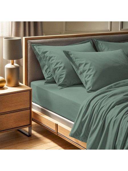 Cotton Box Σεντόνι Υπέρδιπλο Βαμβακερό 240x260 Tonne Πράσινο