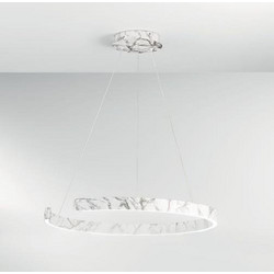 LUCE Navel LED-NAVEL-S100-MB Κρεμαστό Φωτιστικό Οροφής Μονόφωτο LED με Ρυθμιζόμενο Λευκό Φως Λευκό Φ100x150cm