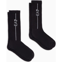 EA7 Ανδρικές Κάλτσες Ψηλές με Σχέδια Μαύρες 2Pack 246002CC999