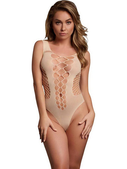 Le Desir Sexy Κορμάκι String Διχτυωτό Μπεζ 8714273524010