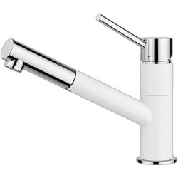 Blanco Kano-S 142-526040 Μπαταρία Κουζίνας Πάγκου Διπλής Παροχής Ανάμεικτη με Ντουζ Λευκή