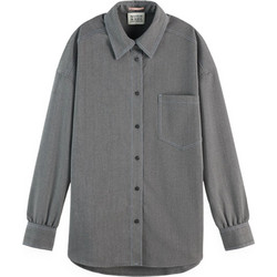 Scotch & Soda Μακρυμάνικο Γυναικείο Πουκάμισο Πολυεστέρα Mονόχρωμο Ανθρακί U9B00861T-084