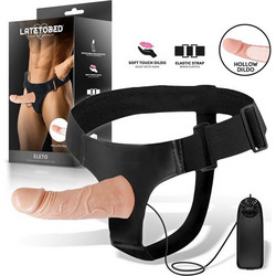 LateToBed Eleto Harness Strap On με Dildo 15cm & Δόνηση Flesh