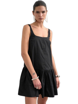Topshop Mini Καλοκαιρινό Καθημερινό Φόρεμα Μαύρο 31000755