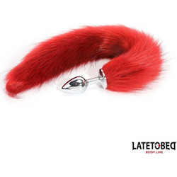 LateToBed Fox Πρωκτική Σφήνα Tail Plug 40cm Σκούρα Κόκκινη