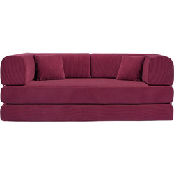 Nextdeco Compressed Τριθέσιος Καναπές Κρεβάτι Μπορντό 200x100x75cm 36300-04