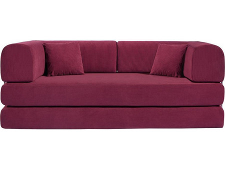Nextdeco Compressed Τριθέσιος Καναπές Κρεβάτι Μπορντό 200x100x75cm 36300-04