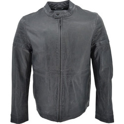Leather 100 Ανδρικό Μπουφάν Χειμωνιάτικο Δερμάτινο Μαύρο 04-M-WHETBLU