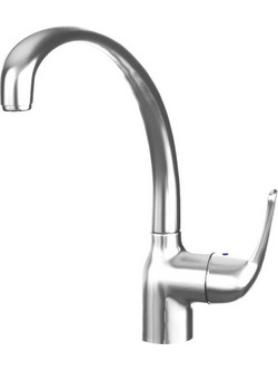 Sanitec Jolla Chrome Μπαταρία Κουζίνας Πάγκου Διπλής Παροχής Ανάμεικτη Inox