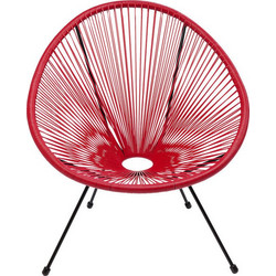 Kare Design Acapulco Πολυθρόνα Κήπου Μεταλλική Κόκκινη