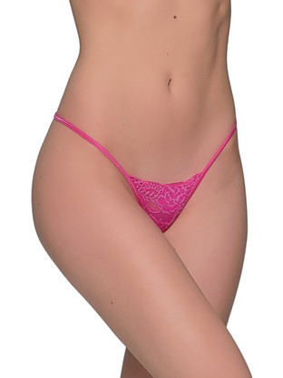 Milena By Paris Γυναικείο Sexy String με Δαντέλα Φούξια 6310