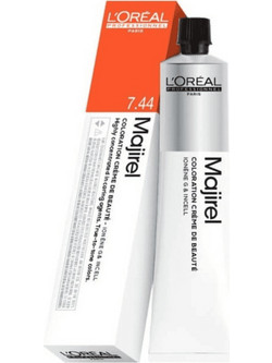 L'Oreal Professionnel Majirel 7.44 Ξανθό Χάλκινο Μόνιμη Βαφή Μαλλιών 60ml