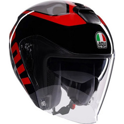 AGV Irides Valenza Mat Grey Black Red Κράνος Μηχανής Jet 1500gr