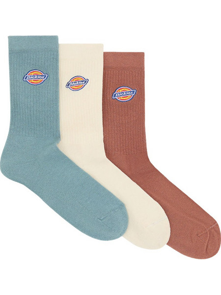 Dickies Valley Grove Ανδρικές Κάλτσες Ψηλές Μπλε Μπεζ Καφέ 3Pack DK0A4X82L371
