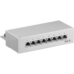 Goobay 93047 Ethernet Patch Panel Επιτοίχιο 1U 8 Θυρών Cat.6 Shielded STP