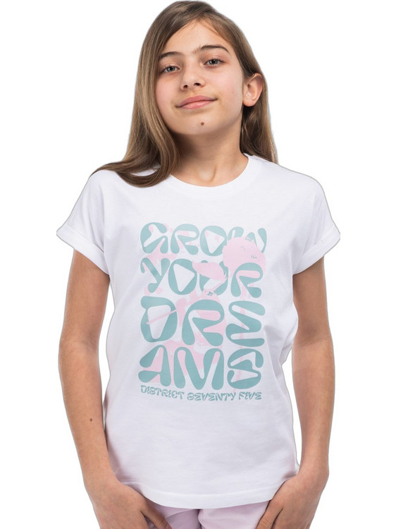 District75 Παιδικό T-Shirt Κοντομάνικο Λευκό 126KGSS-730-091