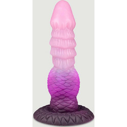 Snake Skin Monster Dildo με Βεντούζα 21cm Μωβ Ροζ