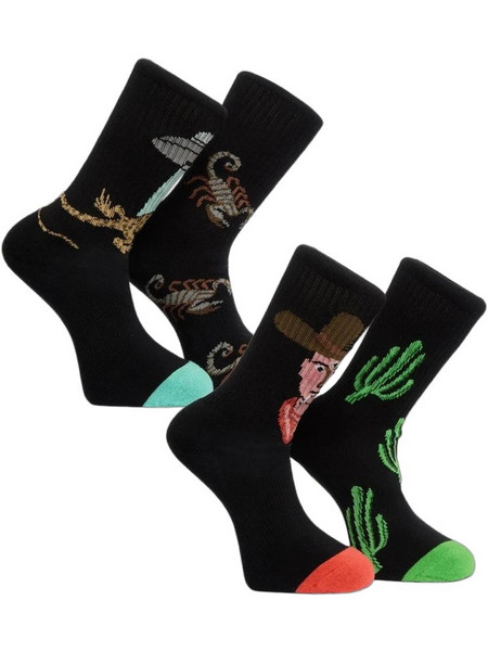 Volcom Mickey Mason Ανδρικές Κάλτσες Ψηλές με Σχέδια Μαύρες 4Pack D6312619-MLT