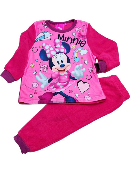 Disney Disney Minnie Mouse Παιδική Πιτζάμα Fleece Χειμωνιάτικη Φούξια Ροζ MIN-2010
