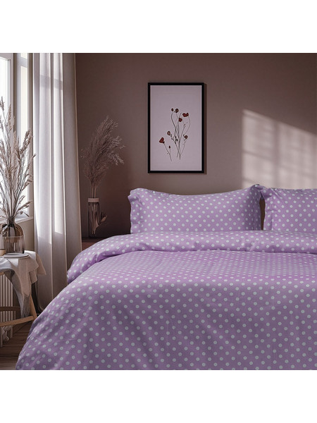 Beauty Home Σετ Σεντόνια Διπλά Βαμβακοσατέν 200x260 Art 10101 Fancy Λιλά
