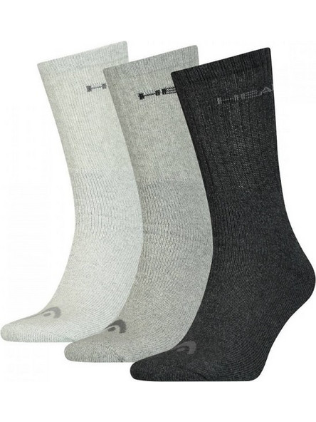 Head Ανδρικές Κάλτσες Ψηλές Γκρι Ανθρακί 3Pack 701213456-001