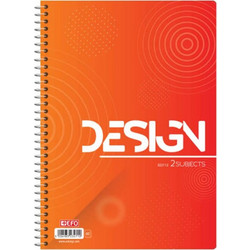 EFO Design Σπιράλ Τετράδιο Ριγέ A4 60 Φύλλων 2 Θεμάτων Διάφορα Χρώματα 322112