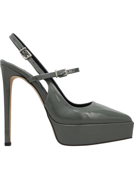 Haralas Γόβες Slingback Λουστρίνι με Τακούνι Στιλέτο με Φιάπα Χακί 9065