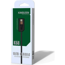 Kingleen K58 Braided USB-A to Lightning Cable 2m Black