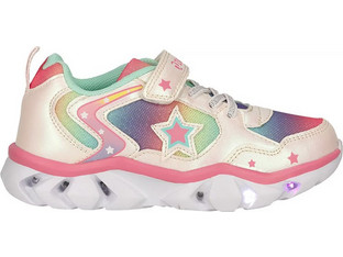Zig-Zag Saserta Παιδικά Sneakers με Φωτάκια Μπεζ Φούξια Z234130-1002