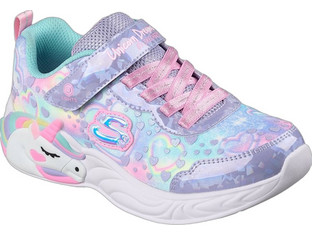 Skechers Heart Sparkles Unicorn Παιδικά Sneakers με Φωτάκια Λιλά Βεραμάν 303063L-LVMT