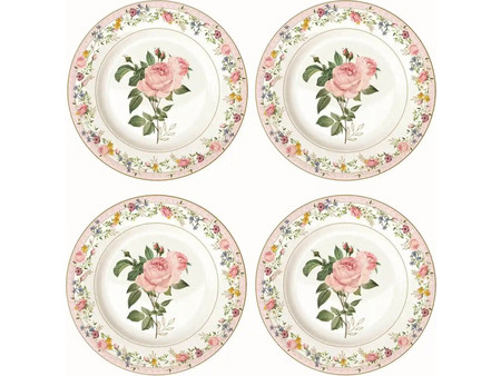Easy Life Chant des Roses Πιάτα Γλυκού Πορσελάνης 19cm 4τμχ